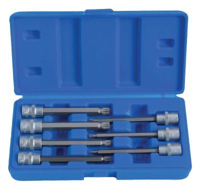 Zástrčné hlavice XZN 3/8", rozměry M4-M10, prodloužené 110 mm, 7 ks - SATRA
