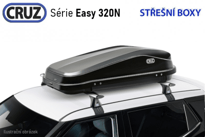 Střešní box CRUZ EASY 320N, lesklá černá