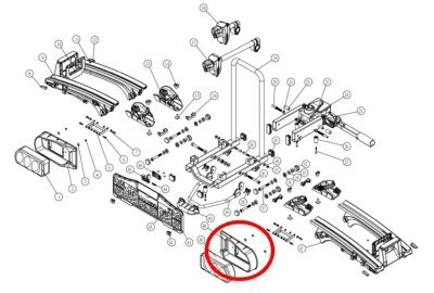Rámeček světelné rampy Oris Traveller/Eufab Premium - pravý