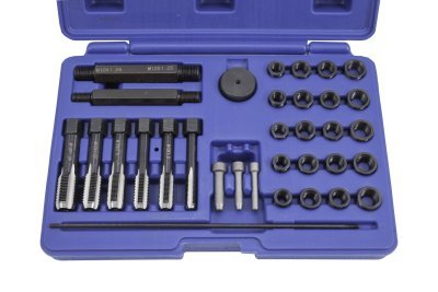 Sada na opravu závitů žhavicích svíček M8x1, M10x1, M10x1.25, M12x1.25, 33 kusů - QS14140