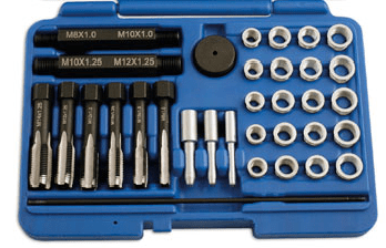 Sada na opravu závitů žhavicích svíček M8x1, M10x1, M10x1.25, M12x1.25, 33 kusů - QS14140