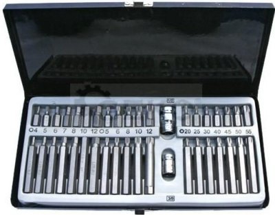 Bity Imbus, TORX a XZN, sada 40 kusů, adaptéry 1/2" a 3/8" - QUATROS QS51131
