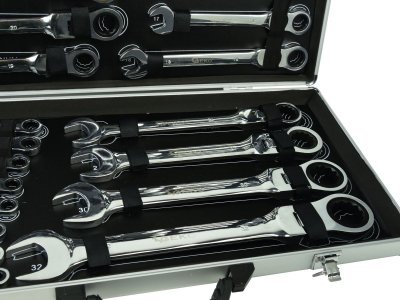 Očkoploché kloubové klíče s ráčnou, 6 - 32 mm, sada 22 kusů, v kufříku