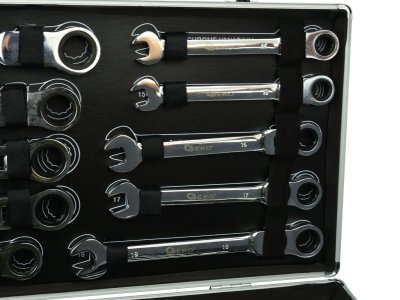 Očkoploché kloubové klíče s ráčnou, 6 - 32 mm, sada 22 kusů, v kufříku