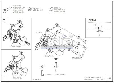 Tažné zařízení Toyota Landcruiser J120 / J125 2002-2009, pevné, Galia