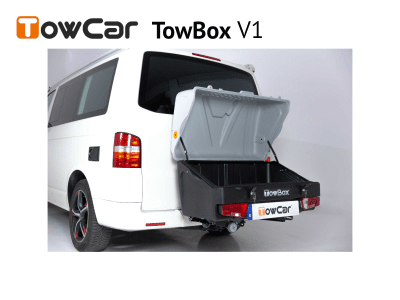 Přepravní box na tažné zařízení TowBox V1 pro psy, šedý