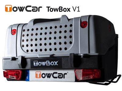 Přepravní box na tažné zařízení TowBox V1 pro psy, šedý