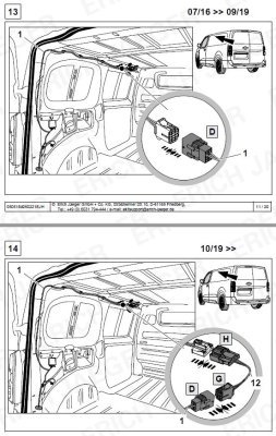 Typová elektropřípojka Peugeot Expert 2016- , 13pin, Erich Jaeger