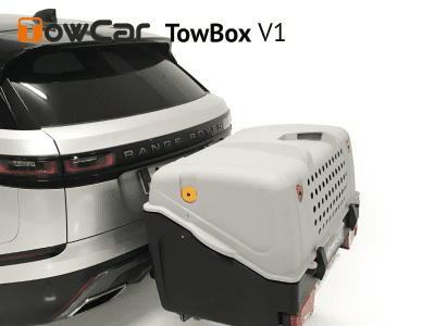 Přepravní box na tažné zařízení TowBox V1 pro psy, šedý
