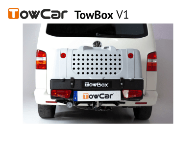 Přepravní box na tažné zařízení TowBox V1 pro psy, šedý