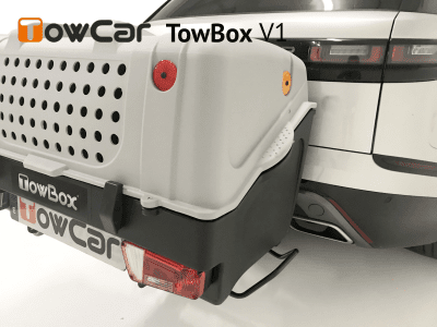 Přepravní box na tažné zařízení TowBox V1 pro psy, šedý