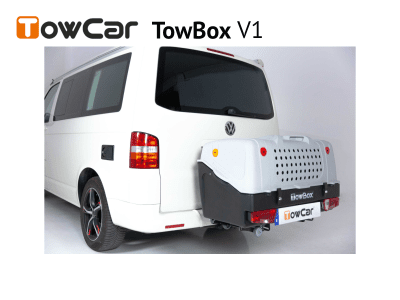 Přepravní box na tažné zařízení TowBox V1 pro psy, šedý