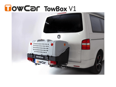 Přepravní box na tažné zařízení TowBox V1 pro psy, šedý