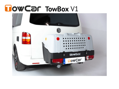 Přepravní box na tažné zařízení TowBox V1 pro psy, šedý
