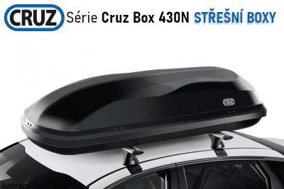 Střešní box CRUZ Box 430N, lesklá černá