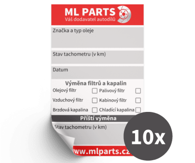 MLPARTS Samolepka výměny oleje, balení 10ks