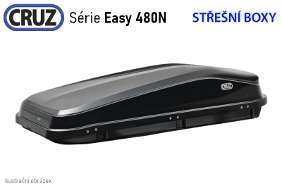 Střešní box CRUZ EASY 480N, lesklá černá