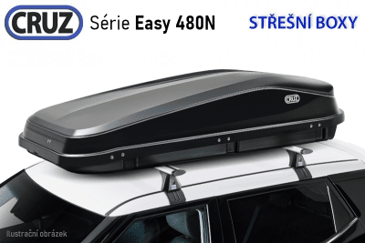 Střešní box CRUZ EASY 480N, lesklá černá
