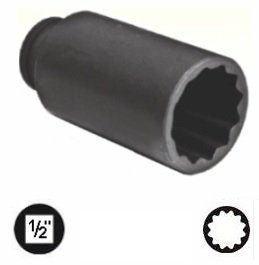 Nástrčná hlavice 1/2", 12hranná 36 mm, na poloosy VW, Škoda - QUATROS QS54363