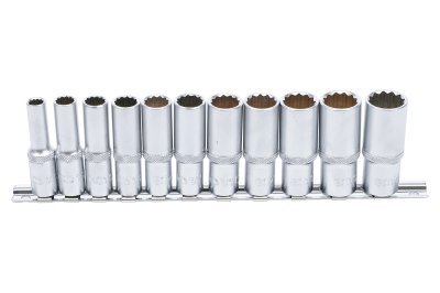 Hlavice 3/8" nástrčné prodloužené 12hranné, velikosti 8-19 mm, sada 11 ks - BGS 5252