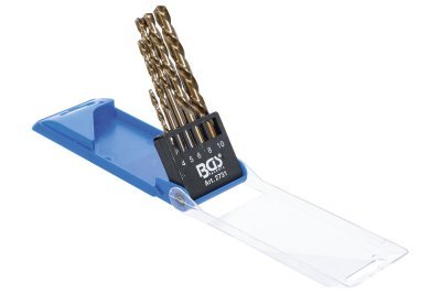 Vrtáky HSS 4,0 - 10,0 mm, titan, levotočivé - BGS 2731