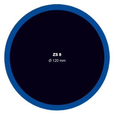 Záplata ZS na opravu duší, kulatá, různé velikosti - Ferdus, Varianta: ZS 8 na opravu duší průměr 120 mm. 1 ks
