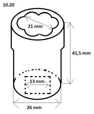 Ořech, hlavice pro poškozené šrouby (různé velikosti), Velikost: 19 mm