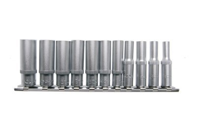 Hlavice palcové 1/4" prodloužené, velikosti 3/16 až 1/2", sada 11 ks - BGS 2429