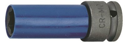 Nástrčné hlavice 1/2", s krytkou na ALU, pro rázové utahováky, 15-27mm - JONNESWAY, Velikost: 19 mm