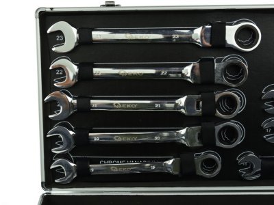 Očkoploché kloubové klíče s ráčnou, 6 - 32 mm, sada 22 kusů, v kufříku