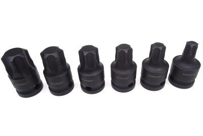 Zástrčné hlavice úderové TORX 1/2", T55-T100, sada 6 kusů - QUATROS QS50067