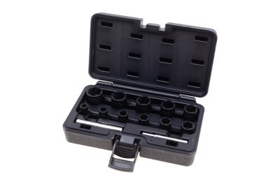 Hlavice 1/2" a 3/8" na poškozené šrouby, velikosti 8-21 mm, sada 13 ks - ASTA