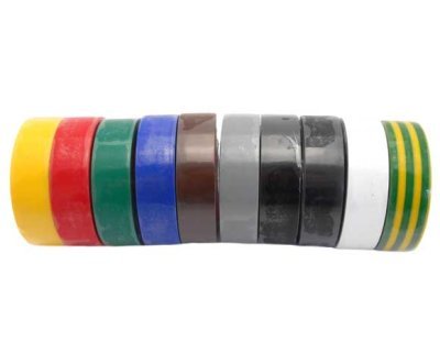 Izolační pásky elektrikářské 15 mm × 10 m, různé barvy, 10 ks