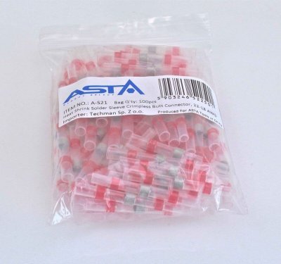 Smršťovací hadičky s cínem, různé velikosti, balení 100 kusů - ASTA, Velikost: 2.7x40 mm