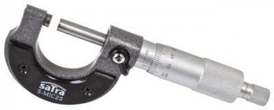 Mikrometr třmenový, rozsah 0 - 25 mm, dělení 0,01 mm - SATRA