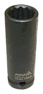 Hlavice nástrčné úderové 1/2", 12hranné, prodloužené 78 mm, různé rozměry - ASTA, Velikost: 24 mm
