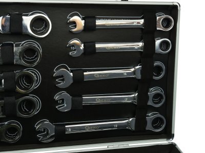 Očkoploché kloubové klíče s ráčnou, 6 - 32 mm, sada 22 kusů, v kufříku