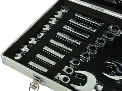 Očkoploché kloubové klíče s ráčnou, 6 - 32 mm, sada 22 kusů, v kufříku