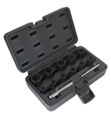 Hlavice 1/2" a 3/8" na poškozené šrouby, velikosti 8-21 mm, sada 13 ks - ASTA