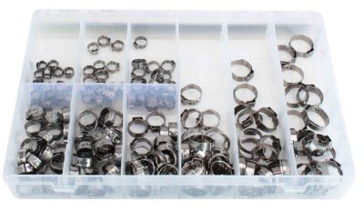 Hadicové spony, průměr 5,8 - 21,0 mm, nerez, sada 170 ks - ASTA