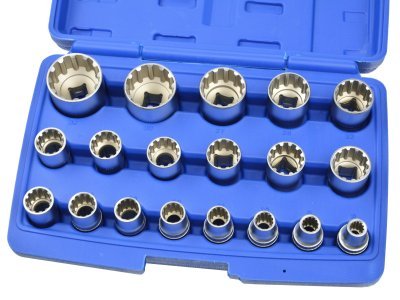 Sada univerzálních nástrčných hlavic Gear Lock, 1/2", 8-32 mm, 19 ks - GEKO G13546