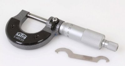 Mikrometr třmenový, rozsah 0 - 25 mm, dělení 0,01 mm - SATRA