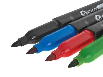 Popisovače - fixy, permanentní, barevné, sada 4 ks