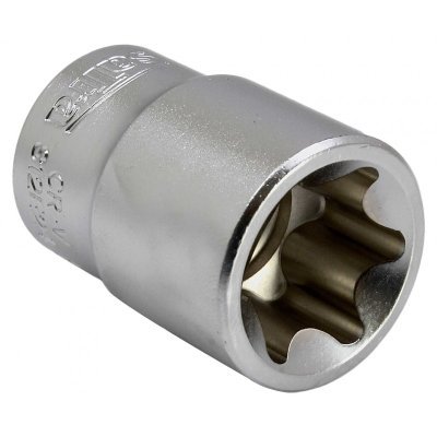 Hlavice 1/4", 3/8" a 1/2" nástrčné TORX-E, vel. E4-E24, sada 14 ks - SATRA