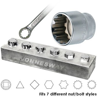 Hlavice 1/2" multiprofilové (různé velikosti) Jonnesway SuperTech, Velikost: 18 mm