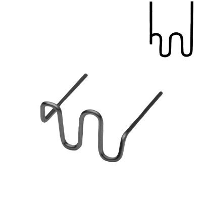 Sponky na svařování plastů RS28, sada 100 ks, tvar W, průměr drátu 0,8 mm - Genborx
