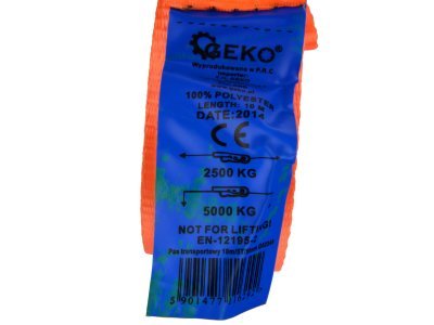 Upínací pásy s hákem 5 tun, 50 mm, různé délky, bez ráčny, Délka: 6 m