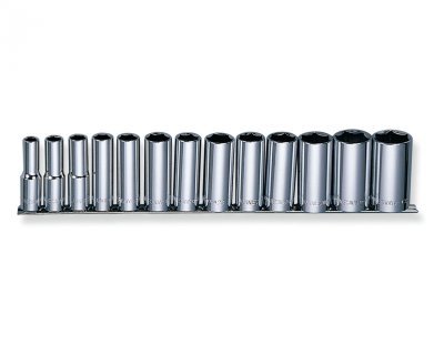Nástrčné hlavice 1/2", palcové, 6hranné, prodloužené, 13 ks - JONNESWAY S05HD4213S