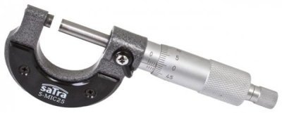 Mikrometr třmenový, rozsah 0 - 25 mm, dělení 0,01 mm - SATRA