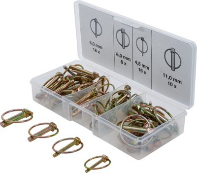 Závlačky s kroužkem 4.5-11 mm, sada 50 ks - BGS 8087